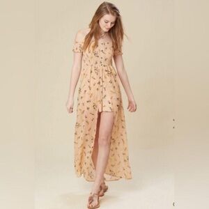 Altar'd State Peach Floral High Low Dress